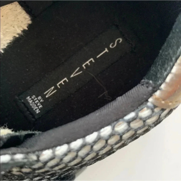 STEVE MADDEN Peyton Glitter and Snakeskin Sneaker Black 7.5 WORN ONCE - Picture 8 of 10